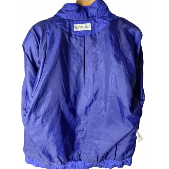 Vintage KRISTEN BLAKE Womens Blue Parachute Windbreaker Size M Jacket 80s Retro - Picture 10 of 15